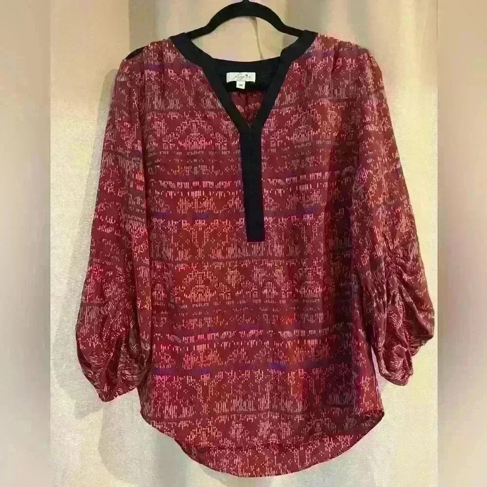 Women’s Quarter Sleeve Burgundy Blouse